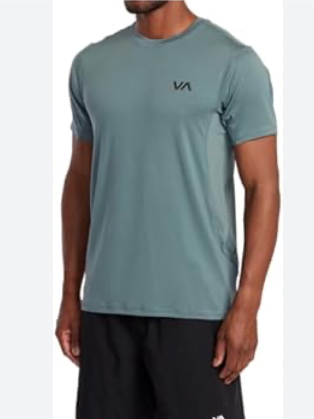 RVCA Men's Short Sleeve Tee in Pine Grey Blue-Green